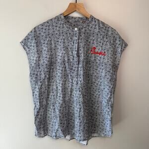 Oobe Chick-Fil-A Women's Floral Print Short Sleeve Uniform Shirt Size Medium